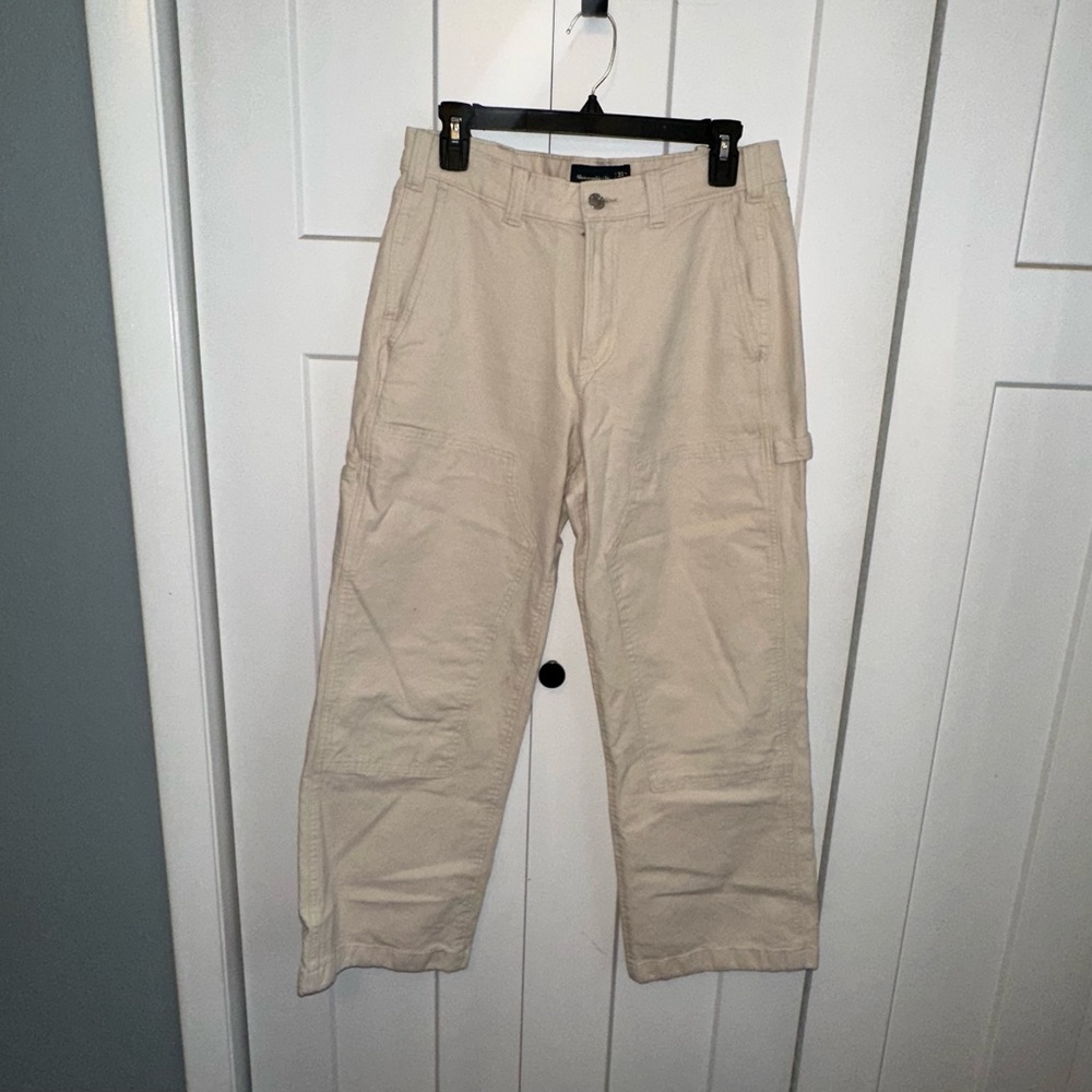 Abercrombie & Fitch Cream Cargo Pants - Picture 1 of 5